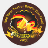 文字名年オクトーバーフェストパーティーの追加20xx ラウンドシール (正面)