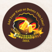文字名年オクトーバーフェストパーティーの追加20xx ラウンドペーパーコースター (正面)