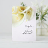 文字宇宙の花嫁付きユリ招待状 案内状 (スタンド正面)