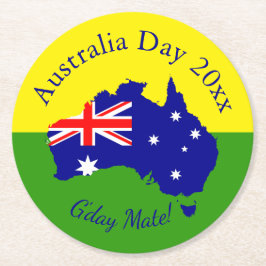 文字年の一致するオーストラリアの日の丸の編集 ラウンドペーパーコースター