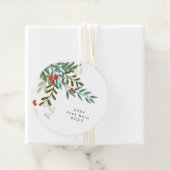 文字植物性フローラクリスマス伝統的ホワイト フェイバータグ (インサイチュ)