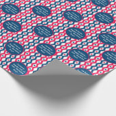 文字気持ちレッドブルーホワイト7月4日ダイヤモンド ラッピングペーパー (角)