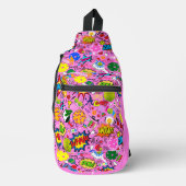 😍文字混合ピックボールピンク スリングバッグ (正面)