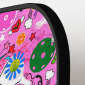 😍文字混合ピックボールピンク ピックルボールラケット (左詳細)