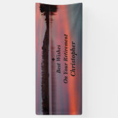 文字漁師退パーソナライズされた職3行 横断幕 (縦)