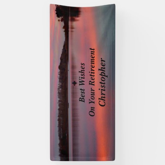 文字漁師退パーソナライズされた職3行 横断幕 (縦)