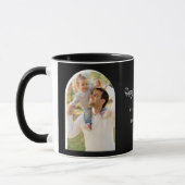 文字父の日と黒の2つのフォトウィンドウ マグカップ (左)