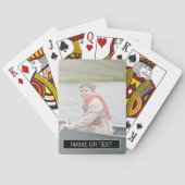 文字用ブラックカラーブロック付き垂直フォト トランプ (裏面)