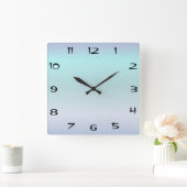 文字盤のテンプレートのTannarinのフォントの正方形の青 スクエア壁時計 (ホーム)