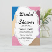 文字破カスタム裂紙ブライダルシャワー招待 招待状 (スタンド正面)
