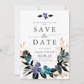 文字素朴テンプレート結婚の日付を保存 招待状 (正面)