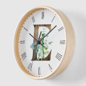 文字素朴E木枠クロック 壁時計 (傾斜)