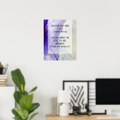 文字紫カスタム抽象芸術アルコールインクの追加 ポスター (ホームオフィス)