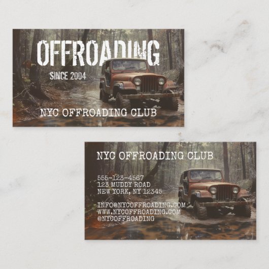 文字統合されたOffroading写真 名刺 (正面/裏面)