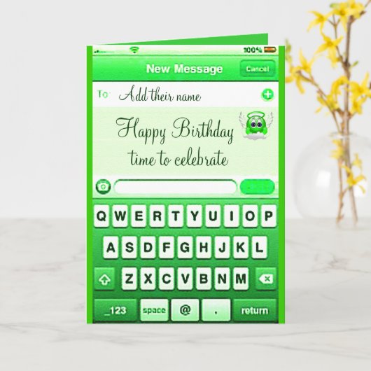 文字自分_ カード (黄色い花)