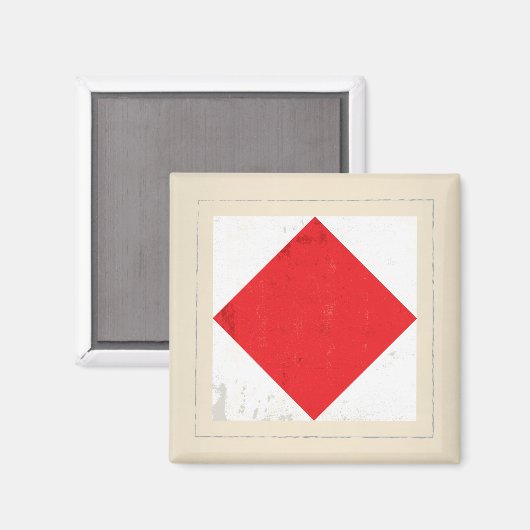 文字航海の「F」信号フラグ マグネット (正面/裏面)