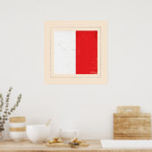 文字航海の「H」信号フラグ ポスター (キッチン)