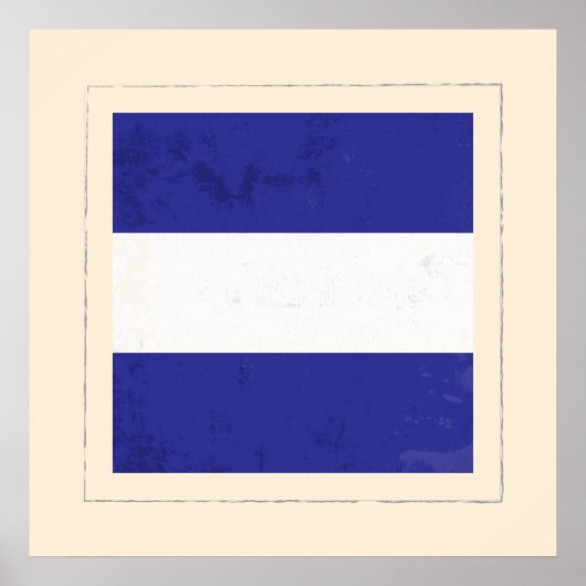 文字航海の「J」信号フラグ ポスター (正面)