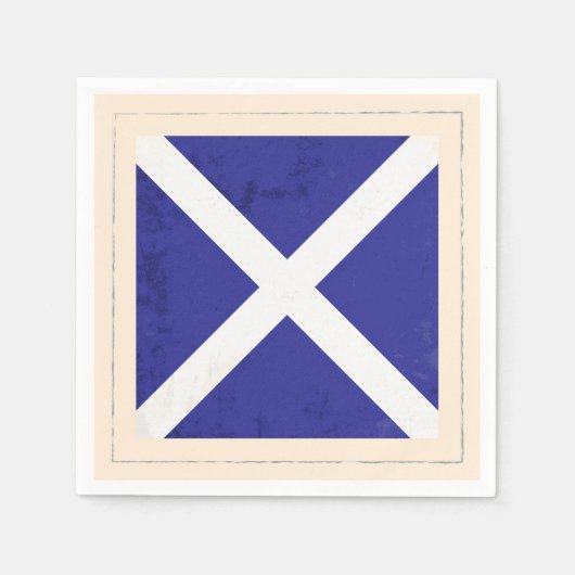 文字航海の「M」信号フラグ スタンダードカクテルナプキン (正面)