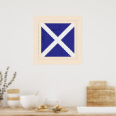 文字航海の「M」信号フラグ ポスター (キッチン)