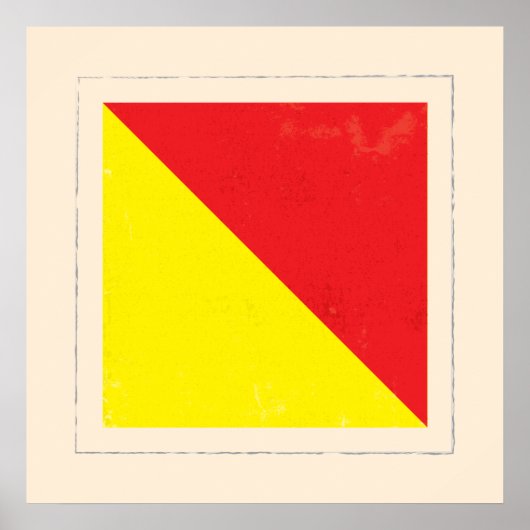 文字航海の「O」信号フラグ ポスター (正面)