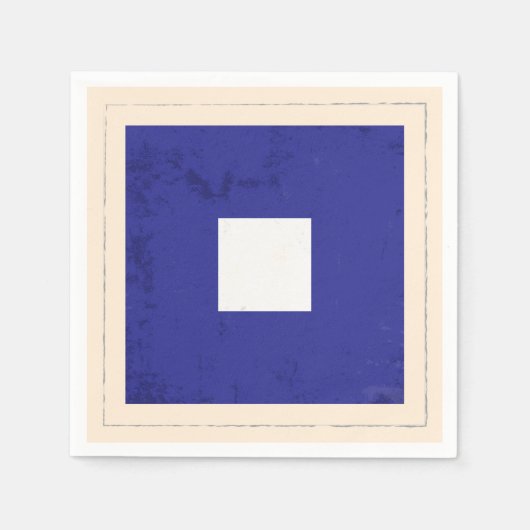 文字航海の「P」信号フラグ スタンダードカクテルナプキン (正面)