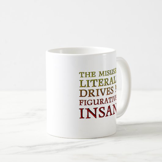 文字通りおもしろマグカップの誤用 コーヒーマグカップ (正面右)