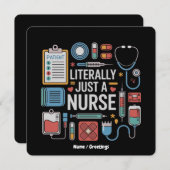 文字通りナース登録ナースギフト 招待状 (正面/裏面)