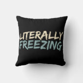 文字通り凍えおもしろいる冬 クッション (裏面)