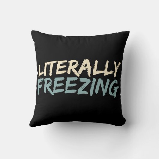 文字通り凍えおもしろいる冬 クッション (裏面)