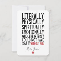 文字通り君がいなければ出来なかった