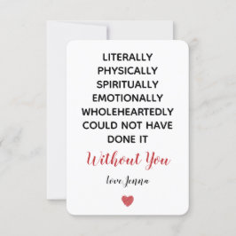 文字通り君がいなければ出来なかった サンキューカード