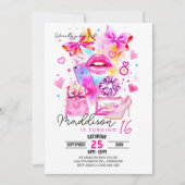 文字通り女の子招待状ネオンコケット 招待状 (正面)