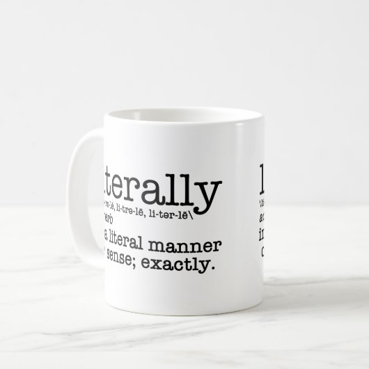 文字通り定義された英文法 コーヒーマグカップ (正面左)