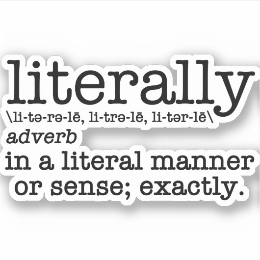 文字通り定義された英文法 シール (正面)