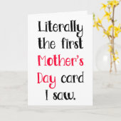 文字通り最初に見たおもしろい母の日 カード (黄色い花)