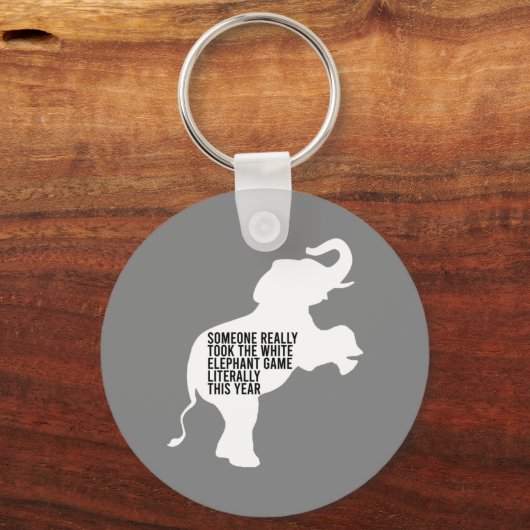 文字通り最悪の最も面白い白象の贈り物 キーホルダー (正面)
