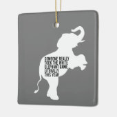 文字通り最悪の最も面白い白象の贈り物 セラミックオーナメント (左)