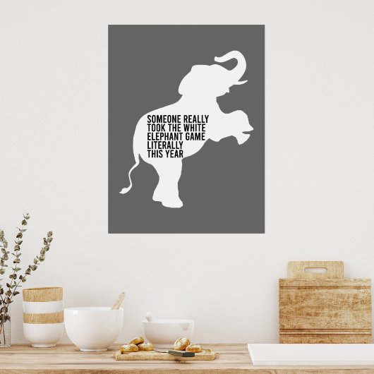 文字通り最悪の最も面白い白象の贈り物 ポスター (キッチン)