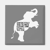 文字通り最悪の最も面白い白象の贈り物 マグネット (正面)