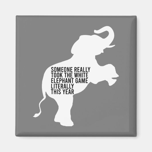 文字通り最悪の最も面白い白象の贈り物 マグネット (正面)
