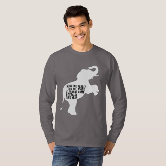 文字通り最悪の最も面白い白象の贈り物 Tシャツ (正面フル)