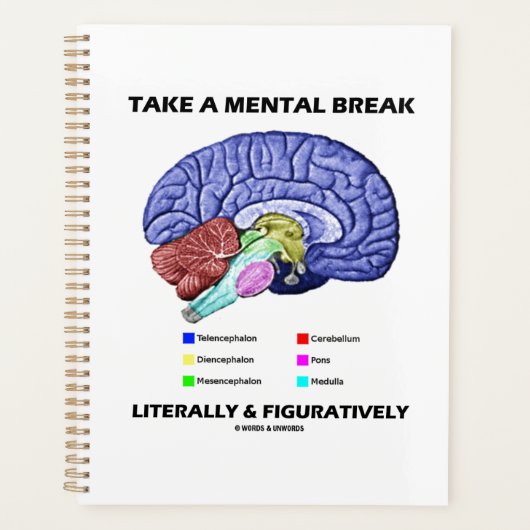 文字通り比喩的に精神的な休憩を取る プランナー手帳 (正面)