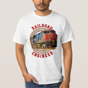 文字鉄道エンジニアディーゼル機関車の変更 Tシャツ