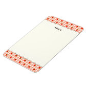 文字 カスタマイズ いちご　ギンガムチェック　サーモンピンク　 マグネット (左側)