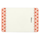 文字 カスタマイズ いちご　ギンガムチェック　サーモンピンク　 マグネット (横)