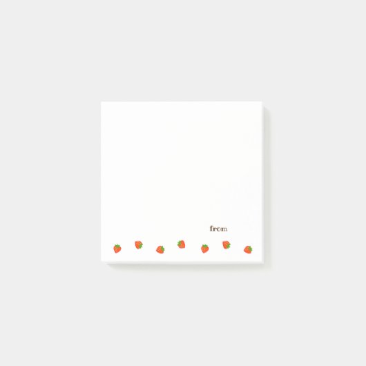 文字　カスタマイズ　いちご　 ポストイット (正面)