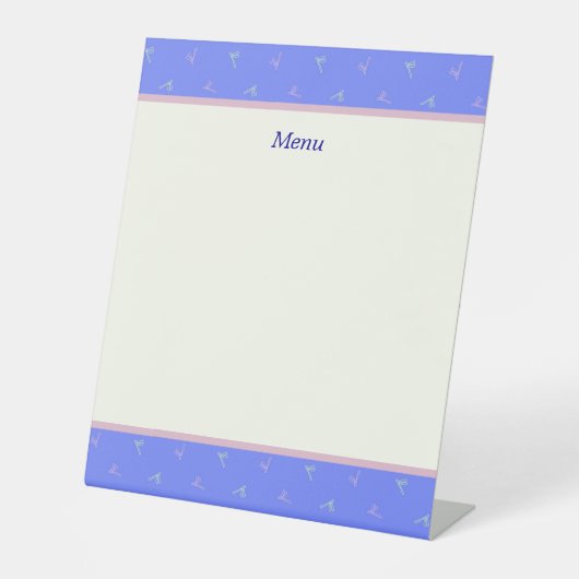 文字　カスタマイズ　とんぼ　ブルー   台座サイン (正面)