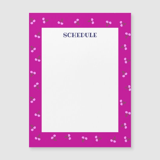 文字　カスタマイズ　チェリー　ラズベリーピンク    マグネット (正面)