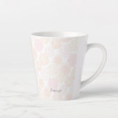 文字 カスタマイズ バラ アイボリー カフェラテマグ (右)